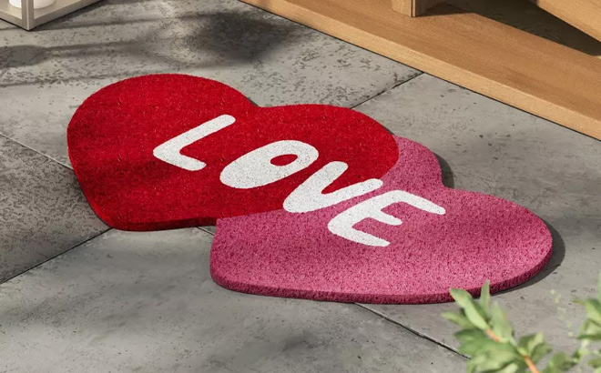 Threshold Valentines Day Heart Shaped Coir Doormat