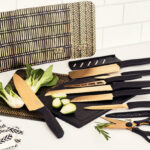 Thyme Table 20 Piece Stainless Steel Knife and Cutting Board Set on the Table