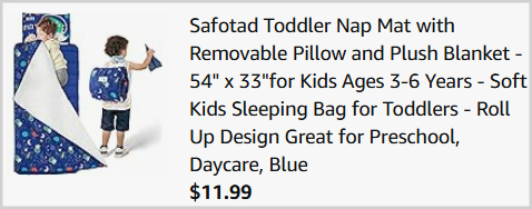 Toddler Nap Mat Checkout