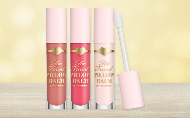 Too Faced Pillow Balm Hydrating Lip Treatment on the Table