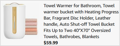 Towel Warmer Bucket Checkout