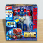 Transformers One Movie Power Flip Optimus Prime on a Table