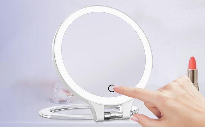 Travel Makeup Mirror with Light