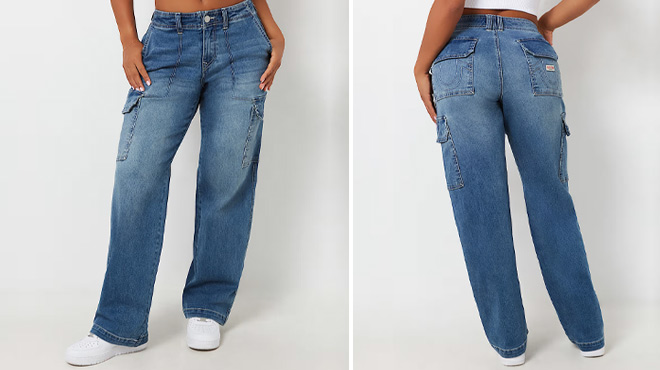 True Religion Baggy Cargo Straight Jeans