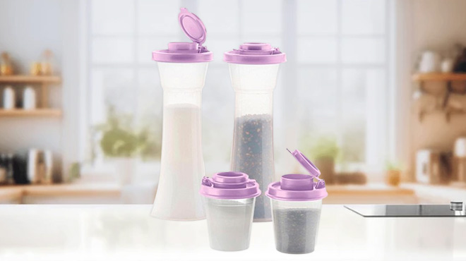 Tupperware 4 Piece Salt and Pepper Shaker Set