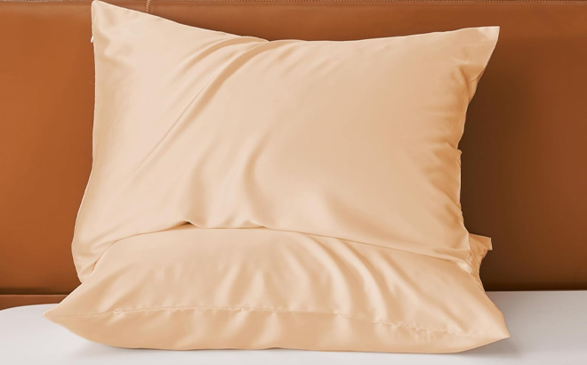 Two Netcken Queen Size Satin Pillowcases