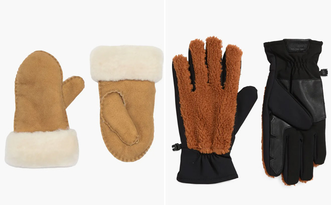 UGG Genuine Shearling Lined Mittens