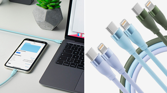 USB C to Lightning Cable 3 Pack