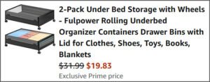 Under Bed Storage at Checkout