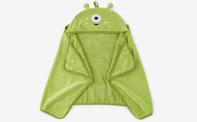 Under the Stars Kids Alien Hooded Bath Towel