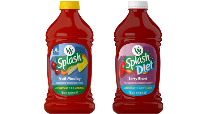 V8 Splash Fruit Medley 64 Ounce Juice and V8 Splash Diet Berry Blend 64 Ounce Juice