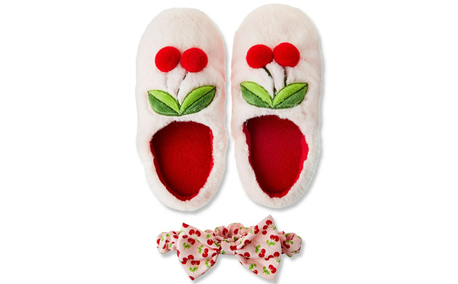 Valentines Day Slipper and Headband Set