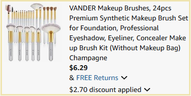 Vander 24 Piece Makeup Brush Set Checkout Page