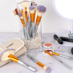 Vander 24 Piece Makeup Brush Set on a Table