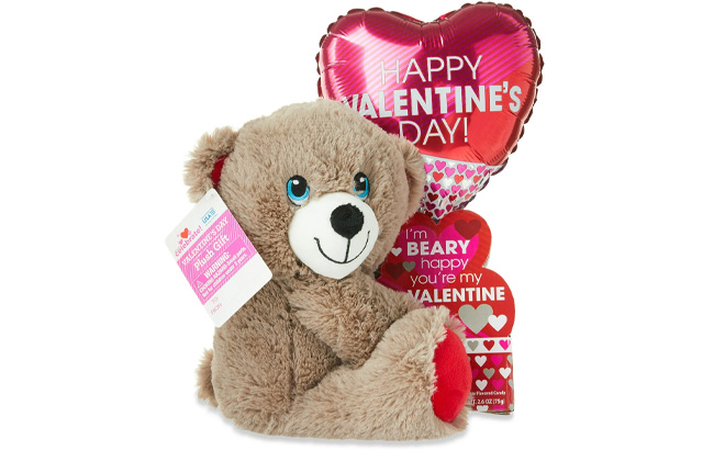 Way To Celebrate Valentines Day Taupe Bear Plush Toy