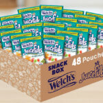 Welchs Juicefuls Island Splash Fruit Snacks 48 Pack Box on a Table