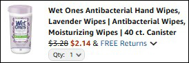 Wet Ones Wipes Final Price