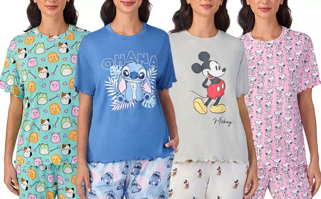 Womens Character 2 Piece Pajama Sets