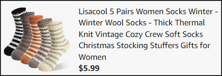 Womens Winter Socks 5 Pack Checkout