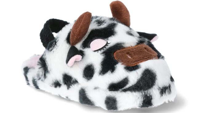 Wonder Nation Toddler Girls Cow Plushie Slippers