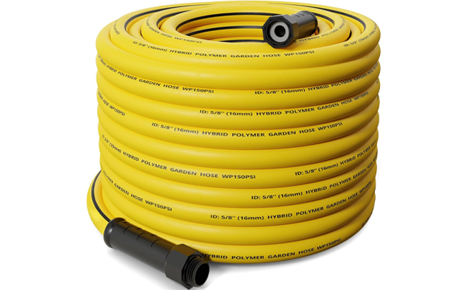 Wurzberge 50 Foot Rubber Garden Hose in Yellow