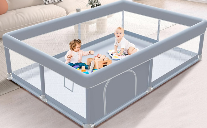 XVISHX 65 x 50 Inch Baby Playpen Playpen for Babies and Toddlers