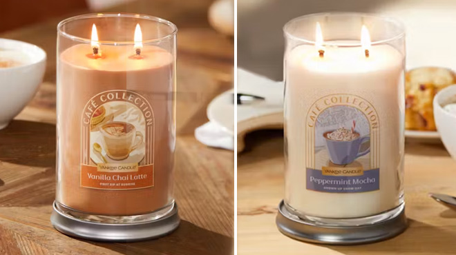 Yankee Candle Vanilla Chai Latte and Peppermint Mocha