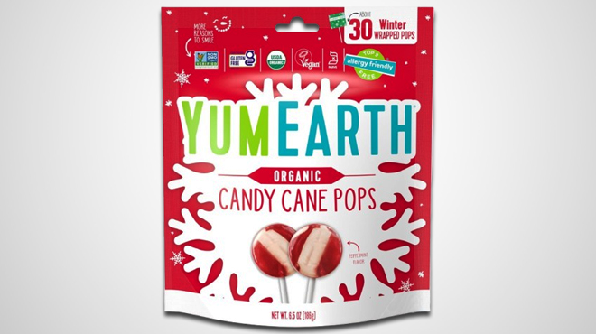 Yum Earth Organic Candy Cane Lollipops 30 ct