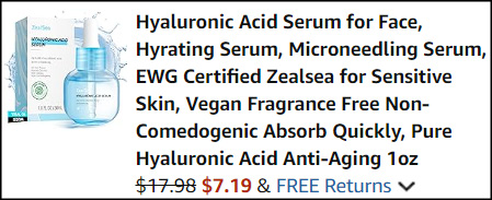 ZealSea Hyaluronic Acid Serum Checkout