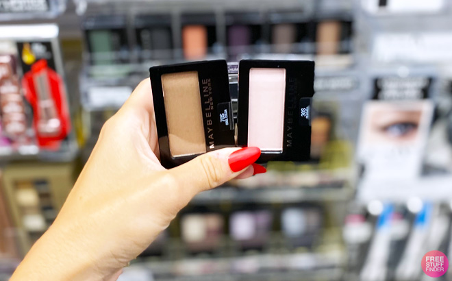 a Person Holding two Maybelline Eyeshadows