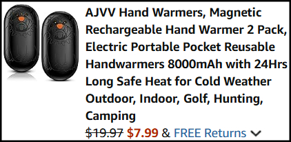 hand warmers checkout