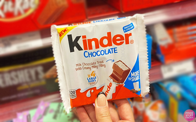 A Person Holding a Kinder Chocolate