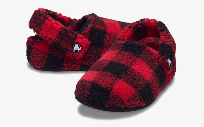 Crocs Toddler Classic Buffalo Check Cozzzy Slippers