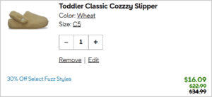 Crocs Toddler Classic Cozzzy Slippers at Checkout