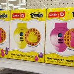 Dash x Peeps Mini Waffle Makers on a Shelf