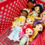 Disney Princess Plushies in a Cart