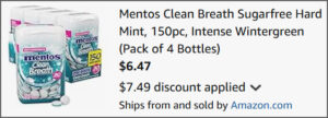 Mentos Clean Breath Sugarfree Hard Mints 4 Pack at Checkout