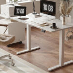 Simple Deluxe Store Electric Standing Des in an Office in White