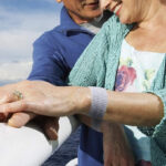 A Couple Wearing Sea Band Anti Nausea Acupressure Wristbands