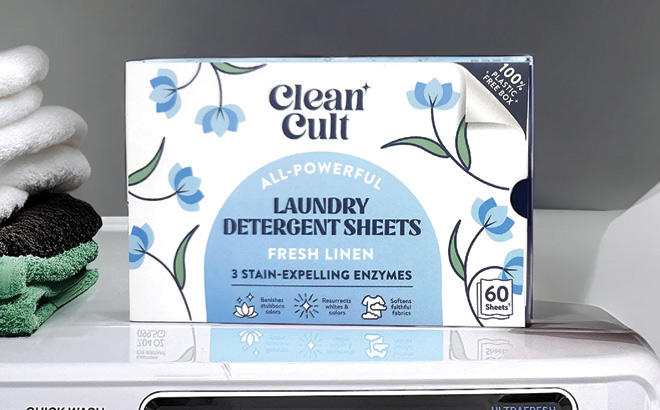 Cleancult Laundry Detergent Sheets in Fresh Linen Scent