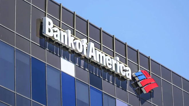 Bank of America Sign on a Building