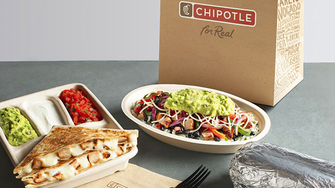 Chipotle Meal Next To a Chipotle Bag