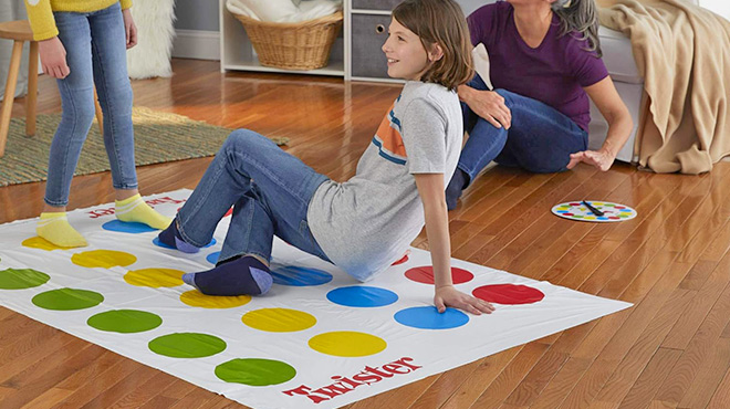 A Child Playing Twister