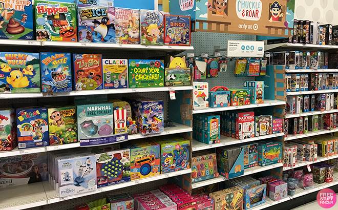 Board Games in a Store on Shelves