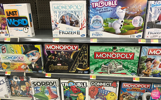 Board Games on Shelves in a Store