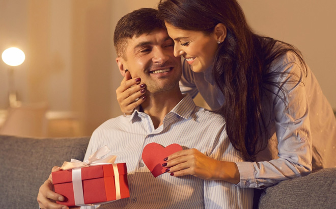 A Wife Giving Her Husband A Gift