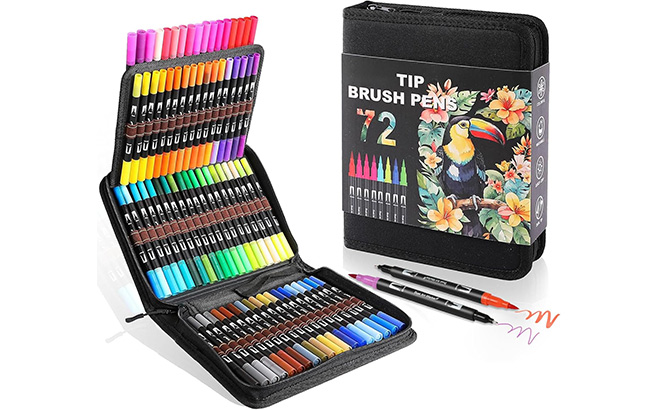 Double Brush Marker Pens 72 Color Set