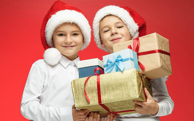 Two Tween Boys Getting Gifts