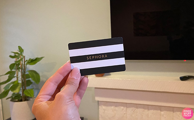 A Hand Holding a Sephora Gift Card