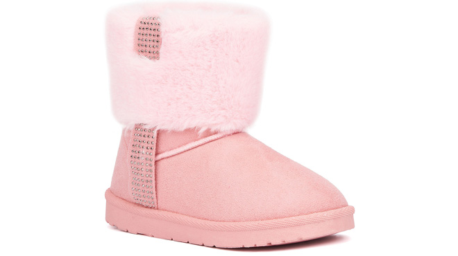 Olivia Miller Little Big Girls Flat Heel Winter Boots in Pink Color